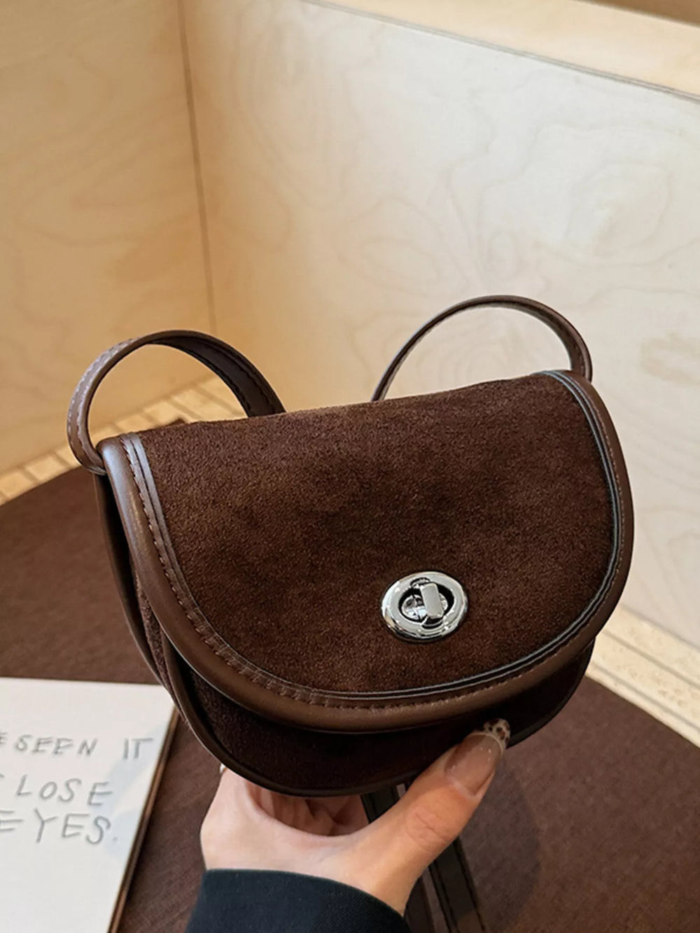 Suede Flap Crossbody Bag - Trendsi - Flyclothing LLC