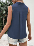 Full Size Johnny Collar Button Up Tank - Trendsi - Flyclothing LLC