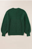 Round Neck Dropped Shoulder Sweater - Trendsi - Flyclothing LLC