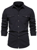 Men's Button Down Collared Neck Shirt - Trendsi - Flyclothing LLC
