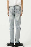 Distressed Side Zip Jeans with Pockets - Trendsi - Flyclothing LLC