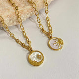 Titanium Steel Sun & Moon Necklace - Trendsi - Flyclothing LLC