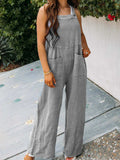 Full Size Casual Wide Leg Textured Overalls Plus Size - Trendsi - Flyclothing LLC