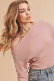 Aemi + Co One Shoulder Long Sleeve Knit Top - Trendsi - Flyclothing LLC