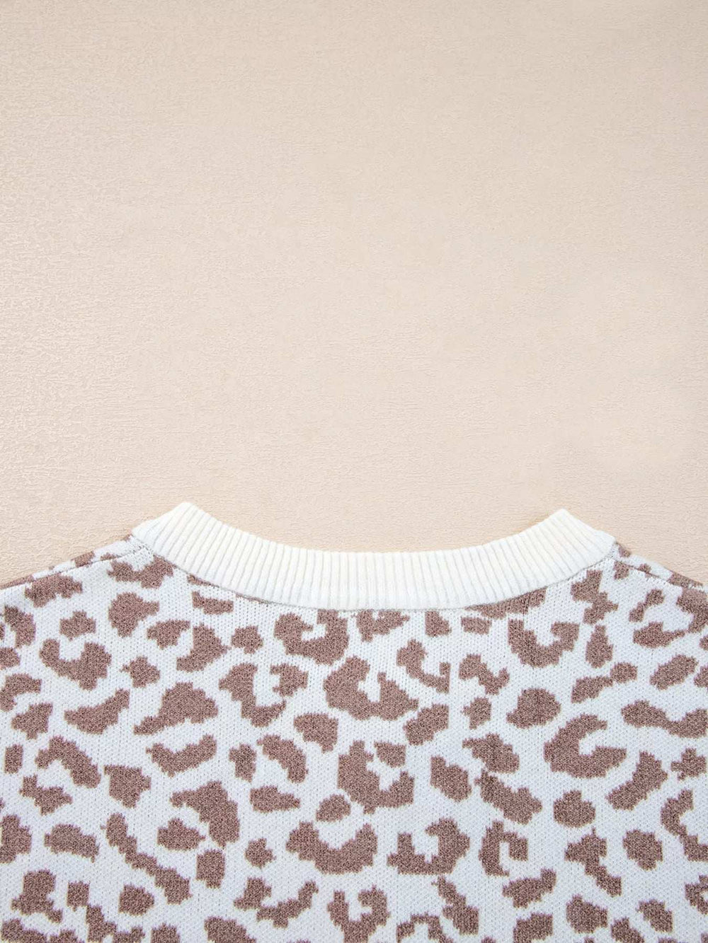Leopard Drop Shoulder Chunky Knitted Cardigan - Trendsi - Flyclothing LLC