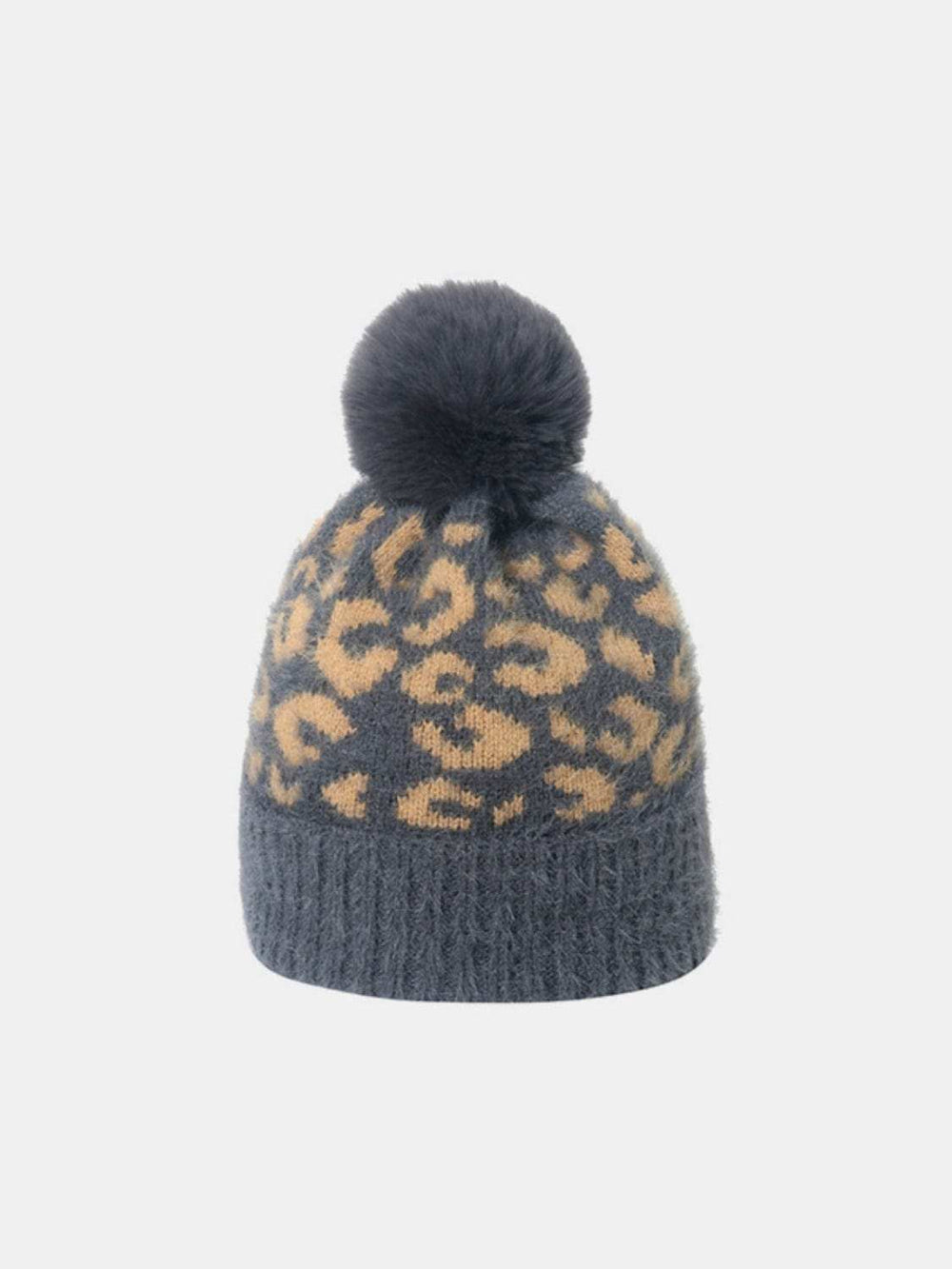 Leopard Hat with Pompom - Trendsi - Flyclothing LLC