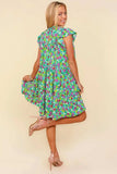 Haptics Frilled Mock Neck Ditsy Floral Dress - Trendsi - Flyclothing LLC