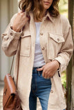 Pocketed Button Up Dropped Shoulder Shacket - Trendsi - Flyclothing LLC