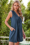 Tie Front Sleeveless Romper - Trendsi - Flyclothing LLC