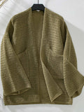 Open Front Long Sleeve Cardigan - Trendsi - Flyclothing LLC