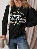 MERRY CHRISTMAS Dropped Shoulder Long Sleeve Sweatshirt - Trendsi - Flyclothing LLC