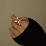 Stainless Steel Crisscross Open Ring - Trendsi - Flyclothing LLC