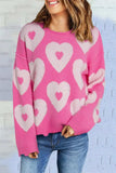 Pearl Detail Heart Round Neck Long Sleeve Sweater - Trendsi - Flyclothing LLC