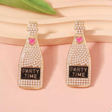 Champagne Bottle Pearl Earrings - Trendsi - Flyclothing LLC