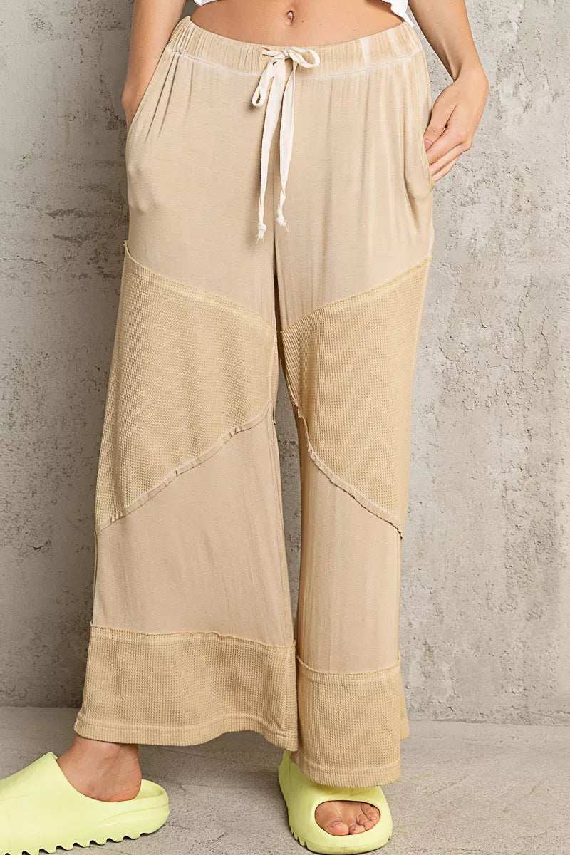 POL Elastic Waistband Wide Leg Pants with Drawstring - Trendsi - Flyclothing LLC