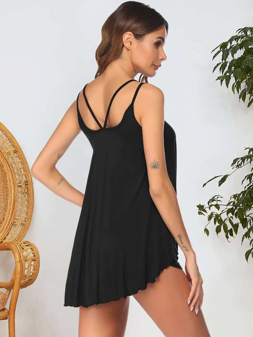 Scoop Neck Top and Shorts Lounge Set - Trendsi - Flyclothing LLC