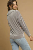 Umgee Soft Thermal Collared Long Sleeve Top - Trendsi - Flyclothing LLC