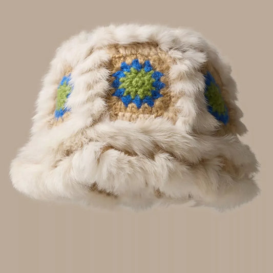 Fuzzy Crochet Bucket Hat - Trendsi - Flyclothing LLC