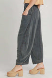 Umgee Elastic Waist Baggy Fit Pants with Pockets - Trendsi - Flyclothing LLC