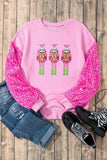 Sequin Nutcracker Dropped Shoulder Sweatshirt - Trendsi - Flyclothing LLC