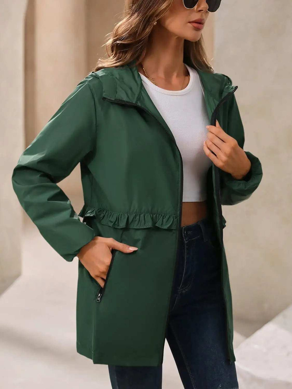 Ivy Lane Outdoor Waterproof Long Sleeve Hooded Windbreaker - Trendsi - Flyclothing LLC