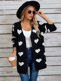 Angel Wings Heart Open Front Long Sleeve Cardigan - Trendsi - Flyclothing LLC