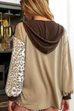 Leopard Drawstring Chest Pocket Hoodie - Trendsi - Flyclothing LLC