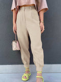 High Waist Cropped Pants - Trendsi - Flyclothing LLC