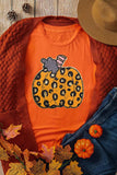 Pumpkin Round Neck Short Sleeve T-Shirt - Trendsi - Flyclothing LLC