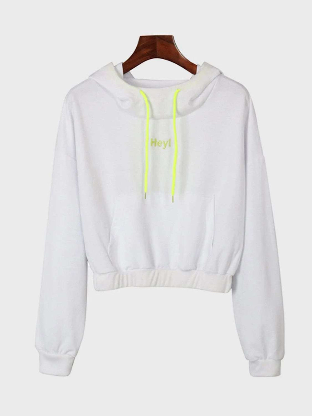 Perfee Drawstring Letter Long Sleeve Hoodie - Trendsi - Flyclothing LLC