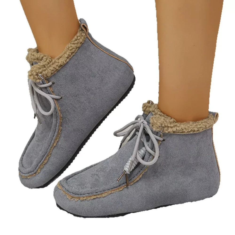 Plush Lined Ankle Boots - Trendsi - Flyclothing LLC
