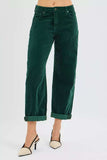 RISEN High Rise Crop Barrel Cordurory Pants - Trendsi - Flyclothing LLC