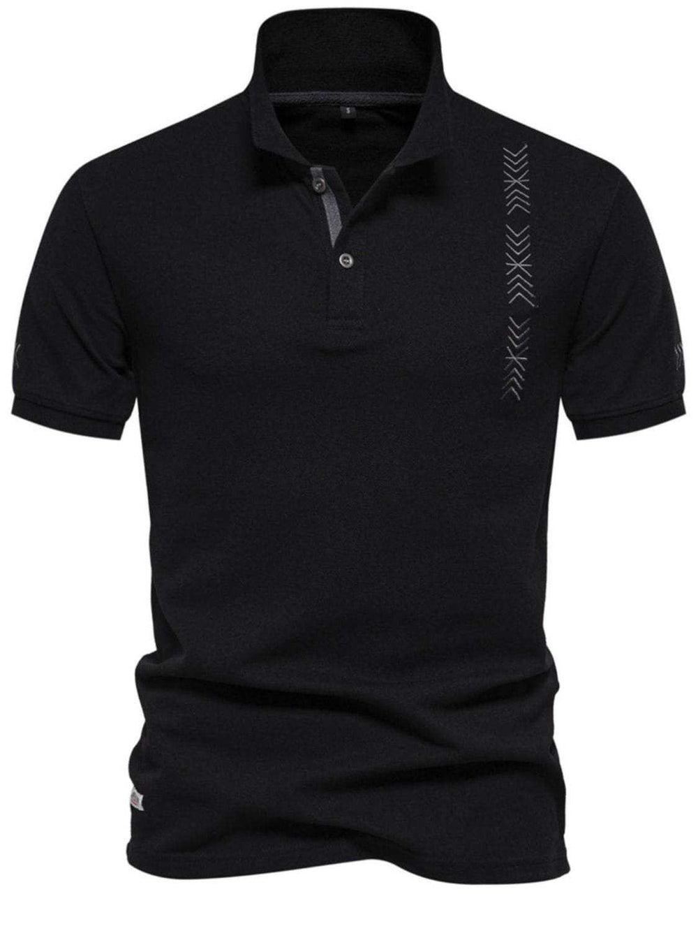 Men's Collared Neck Geometric Embroidered Polo - Trendsi - Flyclothing LLC
