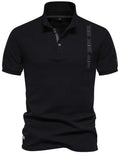 Men's Collared Neck Geometric Embroidered Polo - Trendsi - Flyclothing LLC