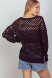 VERY J Openwork Slit Knit Cover Up - Trendsi - Flyclothing LLC