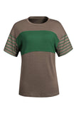 Striped Round Neck Short Sleeve T-Shirt - Trendsi - Flyclothing LLC