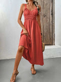 V-Neck Wide Strap Midi Cami Dress - Trendsi - Flyclothing LLC
