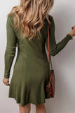 Square Neck Long Sleeve Mini Dress - Trendsi - Flyclothing LLC