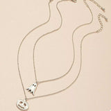 2 Piece Halloween Ghost & Pumpkin Pendant Necklace - Trendsi - Flyclothing LLC