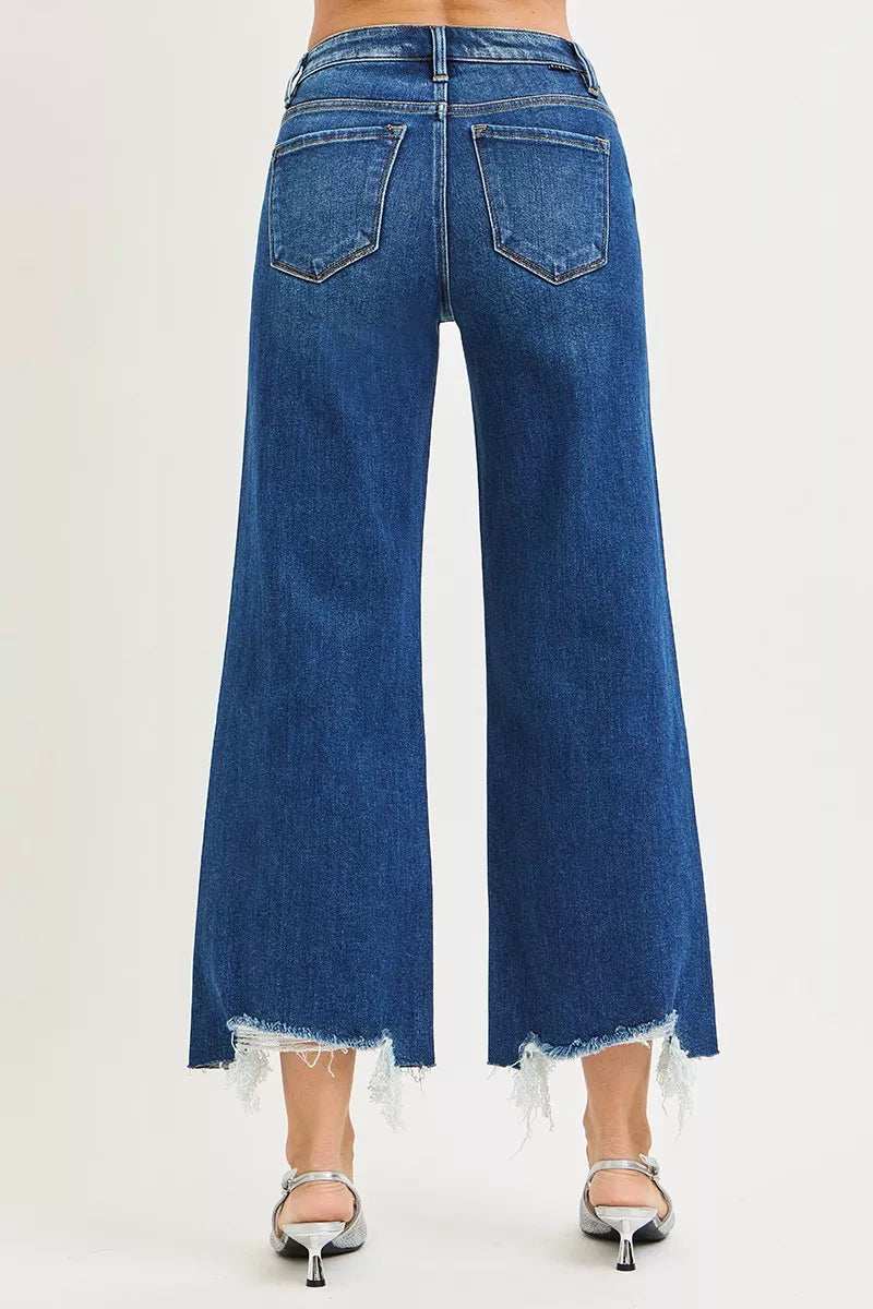 RISEN High Rise Crop Wide Leg Jeans - Trendsi - Flyclothing LLC