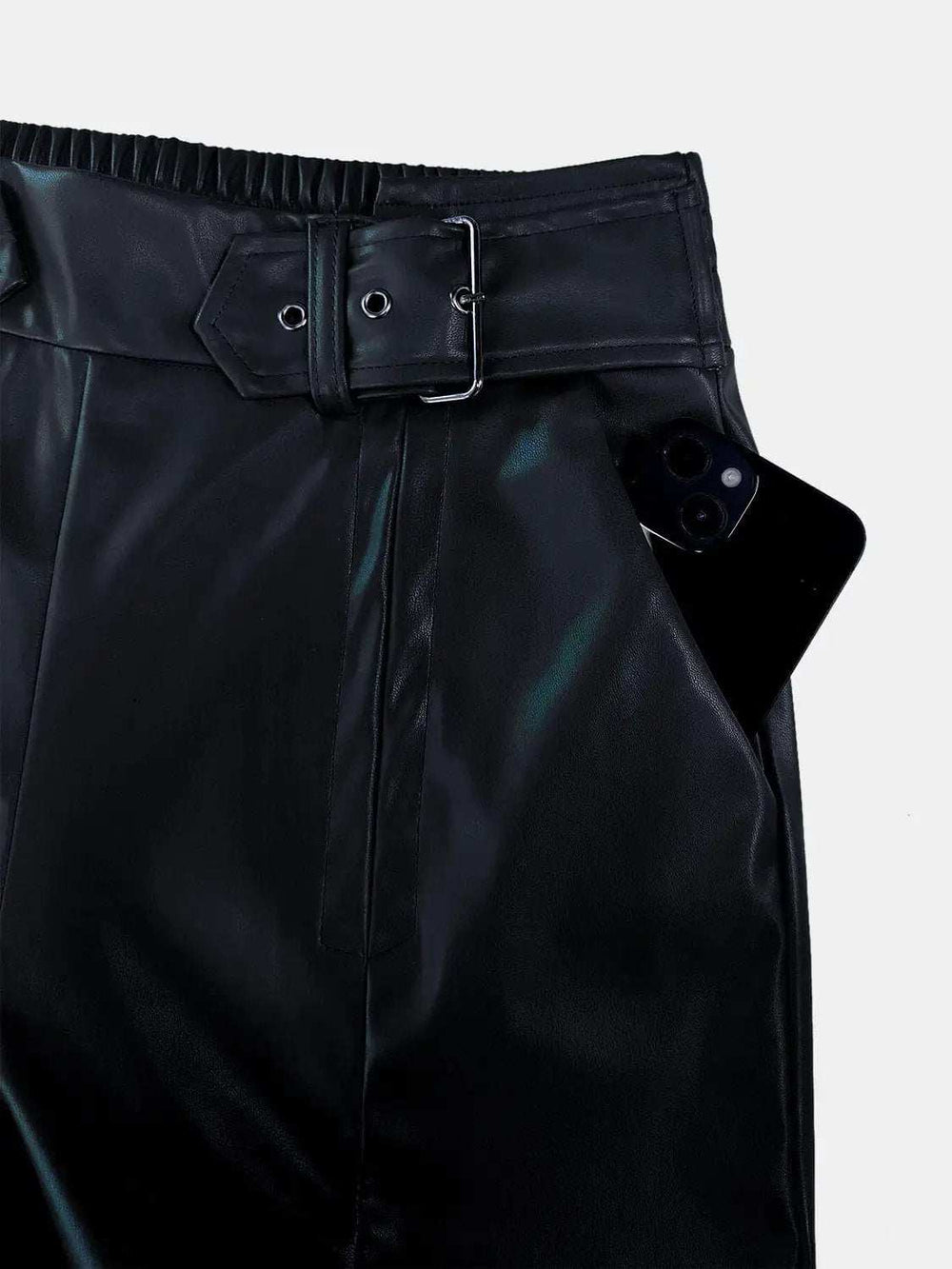 Half Elastic Waist Wide Leg Pants - Trendsi - Flyclothing LLC