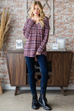 Heimish Full Size Plaid V-Neck Long Sleeve Top - Trendsi - Flyclothing LLC