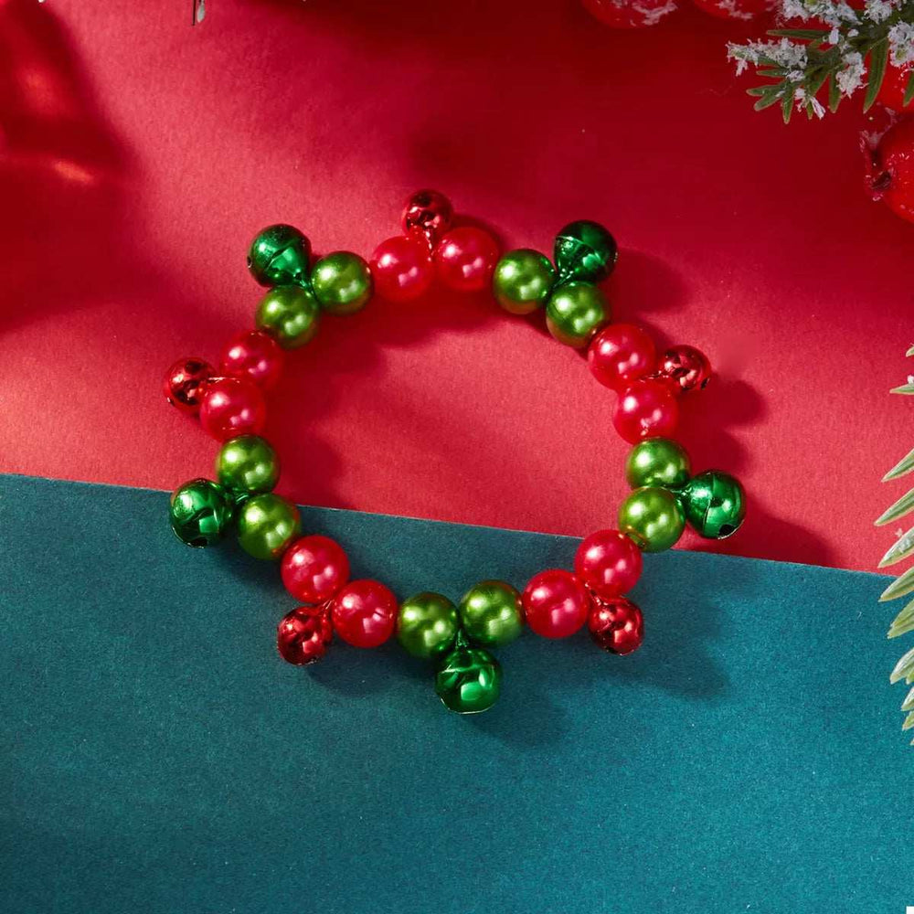 Christmas Holiday Beaded Bell Bracelet - Trendsi - Flyclothing LLC