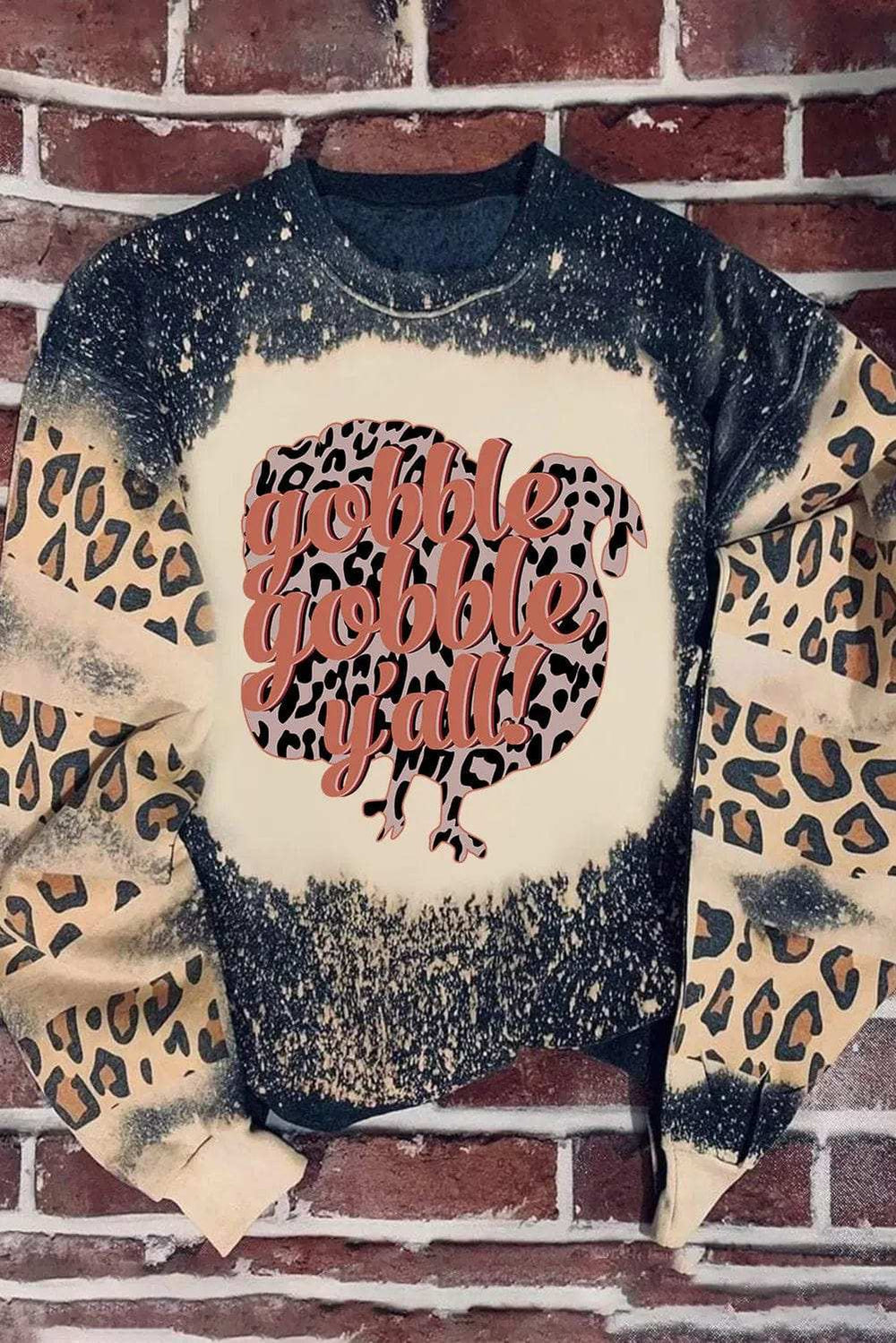 Leopard Round Neck Long Sleeve Sweatshirt - Trendsi - Flyclothing LLC