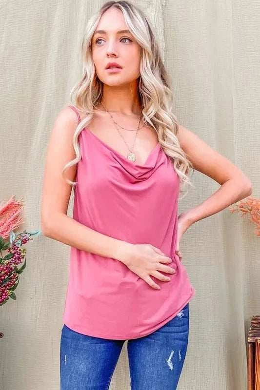 And The Why Cowl Neck Cami - Trendsi - Flyclothing LLC