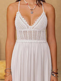 Lace Detail Crochet Tiered Maxi Cami Dress - Trendsi - Flyclothing LLC