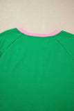 Two Tone Contrast Textured Crewneck Tee and Shorts Set - Trendsi - Flyclothing LLC