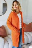 Haptics Full Size Stripe Textured Open Front Cardigan with Pockets - Trendsi - Flyclothing LLC