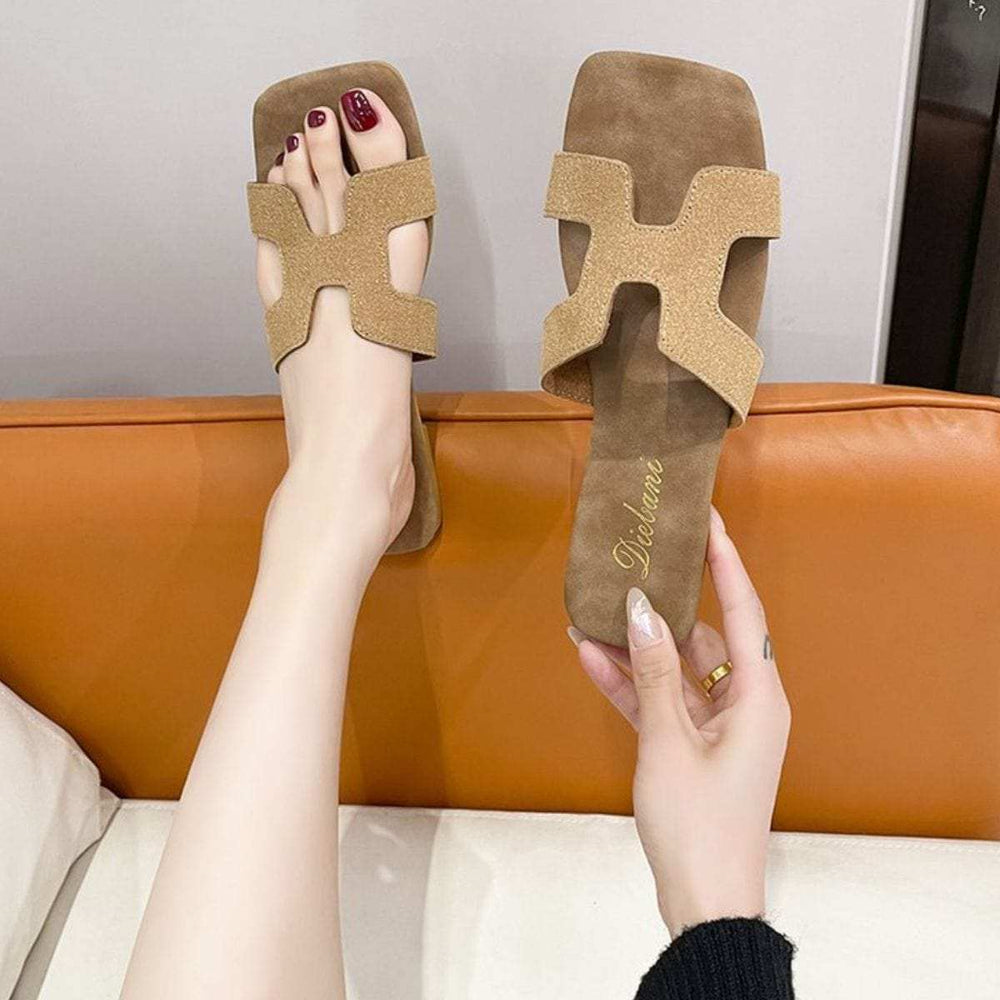 Open Toe Flats Sandals - Trendsi - Flyclothing LLC