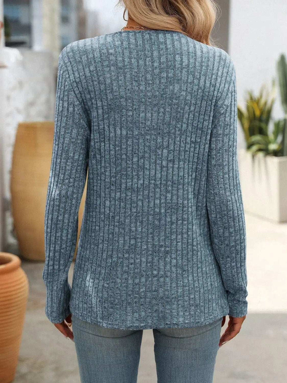 Square Neck Long Sleeve T-Shirt - Trendsi - Flyclothing LLC